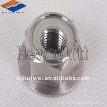 Titanium hex flange nylon nut